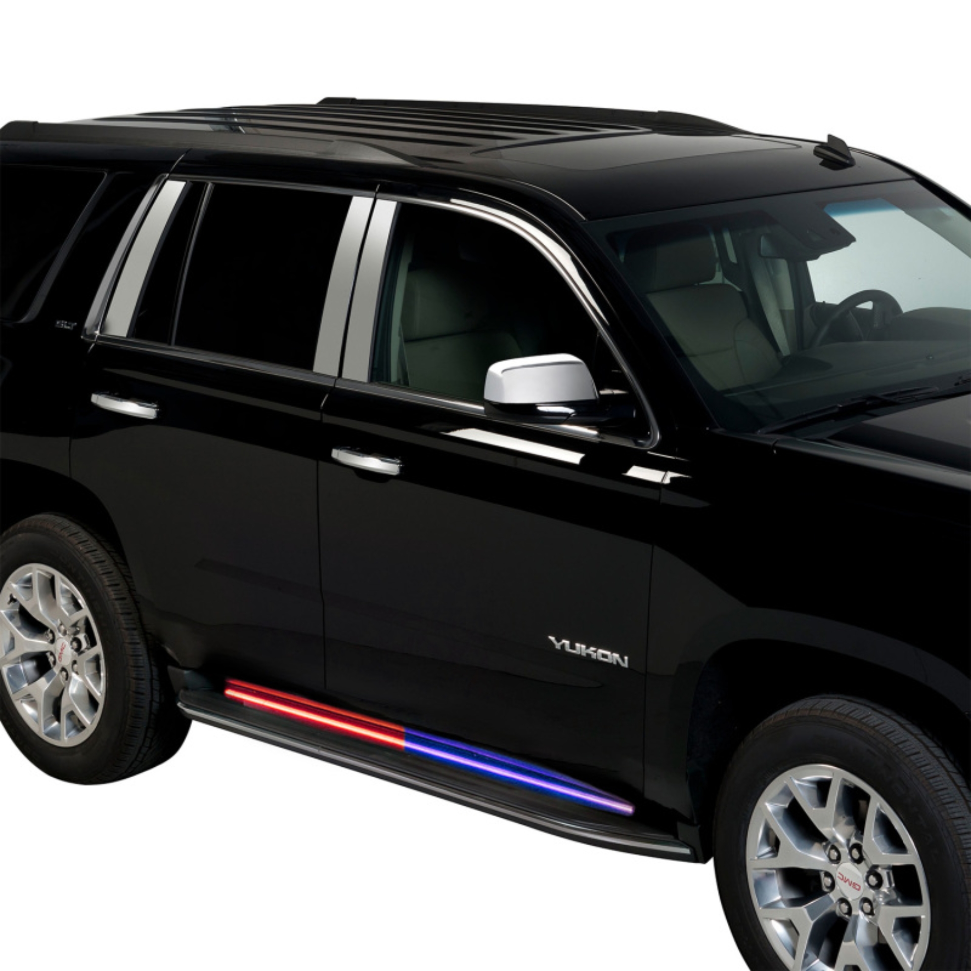 Picture of Putco 15-23 Chevrolet Tahoe Blade Rocker Kits Sideliners - Red/Blue w/ White Override