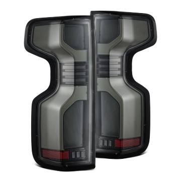 Picture of AlphaRex 19-24 Chevy Silverado 1500 / 20-24 2500HD/3500HD LUXX-Series LED Tail Lights Alpha Black