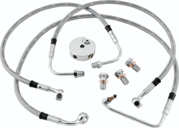 Picture of Twin Power 94-07 FLHR Models Stainless Steel Dot Brake Line Kit Front +10 Inch Length
