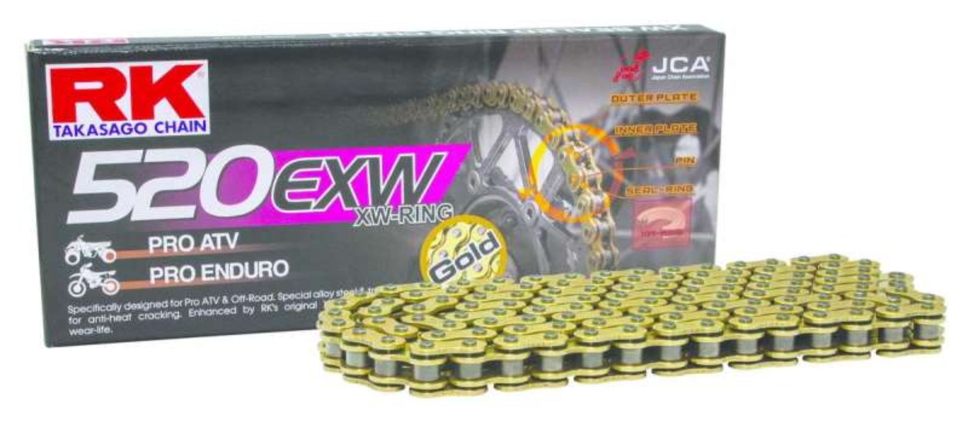 Picture of RK Chain GB520EXW-120L XW-Ring - Gold