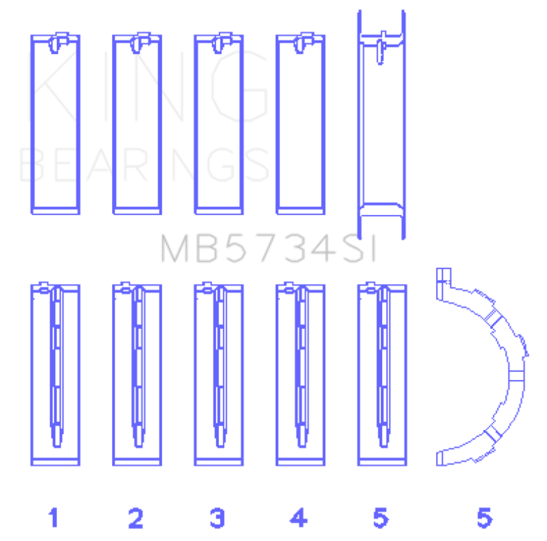 Picture of King Engine Bearings Ford 302 Cid Coyote (Size +0.5mm) Main Bearing Set