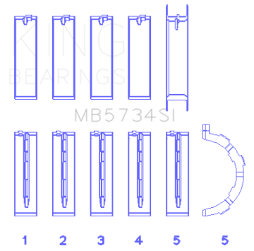 Picture of King Engine Bearings Ford 302 Cid Coyote (Size +0.5mm) Main Bearing Set