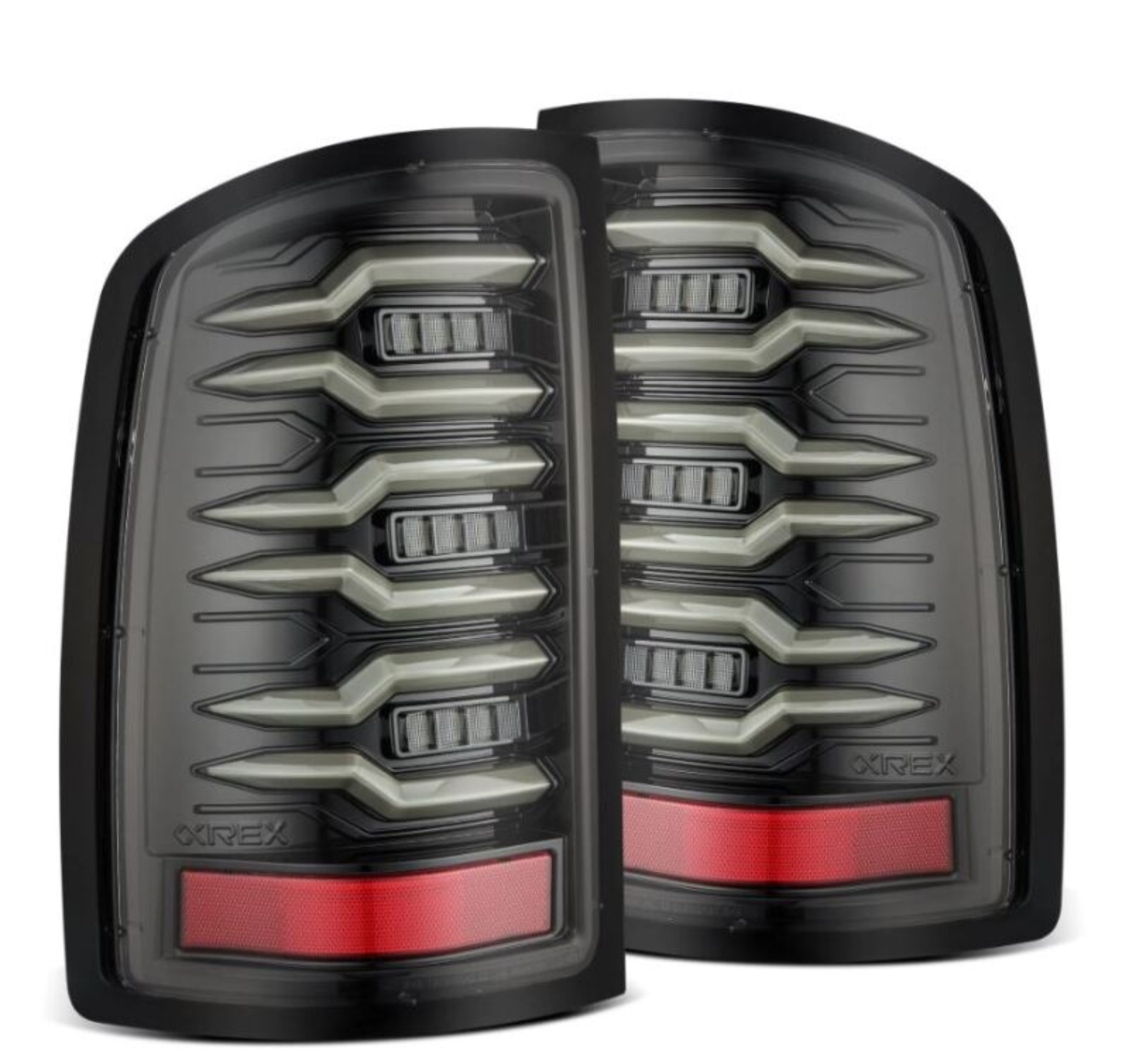 Picture of AlphaRex 07-13 GMC Sierra 1500/2500HD/3500HD Luxx Series LED Tail Lights - Alpha Black