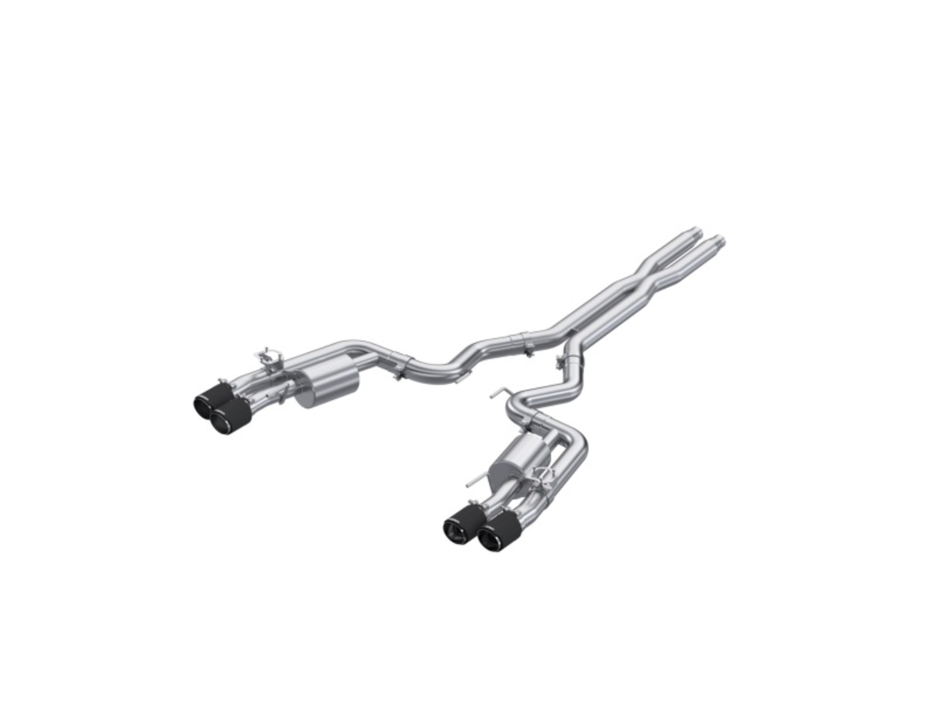 Picture of MBRP 2024+ For Mustang GT (S650) 3in Cat-Back Quad Tip - 4in Carbon Fiber Tips