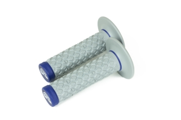 Picture of Renthal Soft/Firm MX Dual Compound Grips Tapered 1/2 Waffle - Gray/Blue