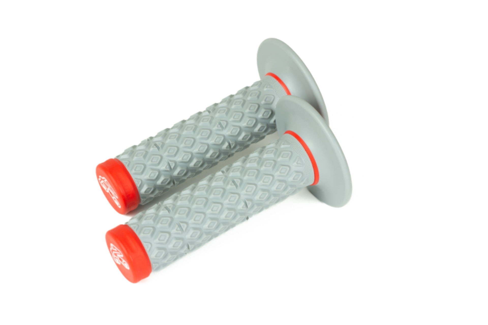 Picture of Renthal Soft/Firm MX Dual Compound Grips Tapered 1/2 Waffle - Gray/Red