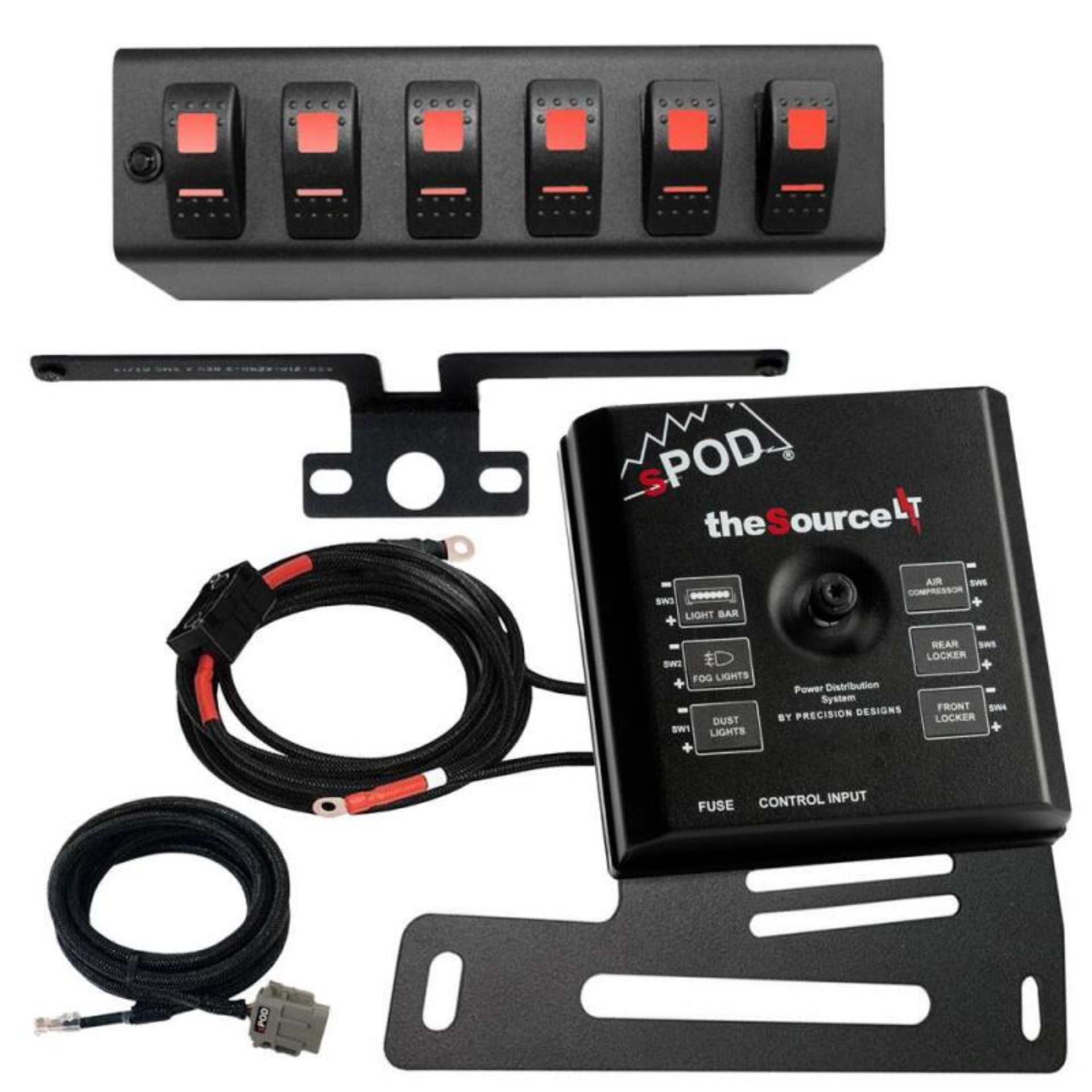Picture of sPOD 07-08 Jeep Wrangler JK SourceLT w/Red LED Switch Panel