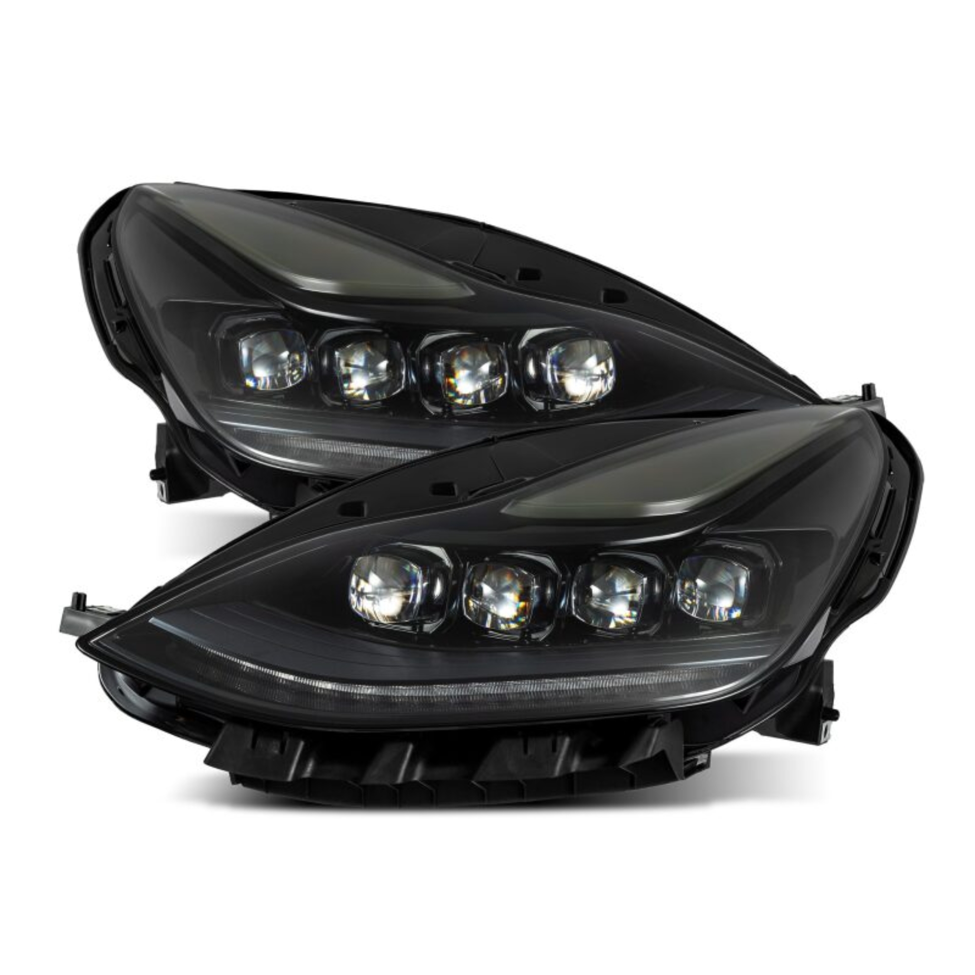 Picture of AlphaRex 17-22 Tesla Model 3/20-23 Model Y NOVA LED Proj Headlights Alpha-Blk w/Actv Lgt & Seq.Sig