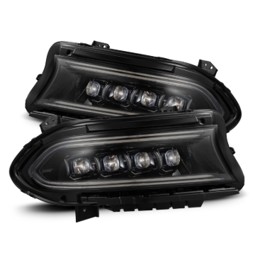 Picture of AlphaRex 15-23 Dodge Charger NOVA LED Proj Headlights Alpha-Blk w/Actv Light & Seq.Sig / SB DRL