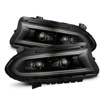 Picture of AlphaRex 15-23 Dodge Charger LUXX LED Proj Headlights Alpha-Black w/Actv Light & Seq.Sig / SB DRL