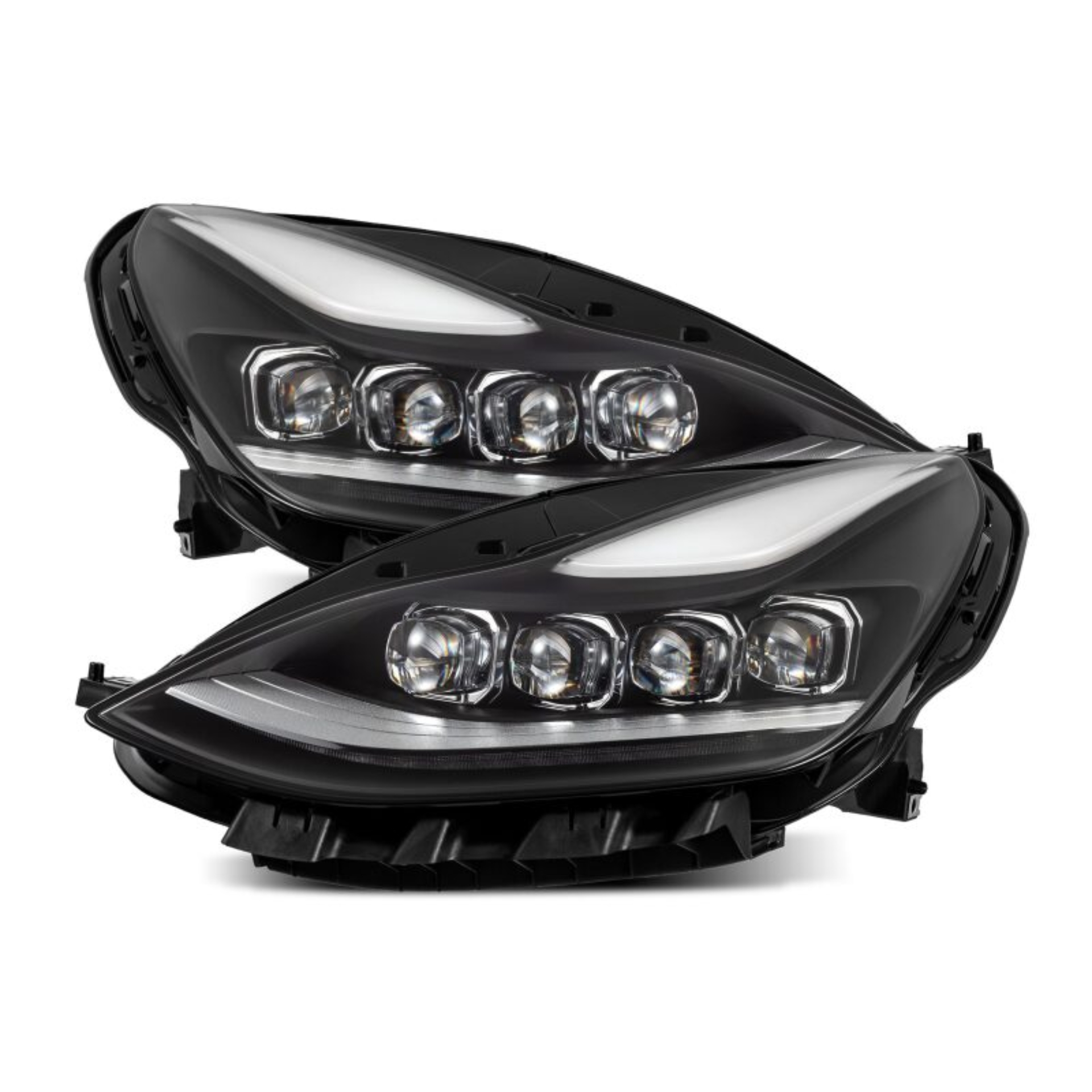 Picture of AlphaRex 17-22 Tesla Model 3/20-23 Model Y NOVA-Series LED Proj Headlights Blk w/Actv Lgt & Seq.Sig