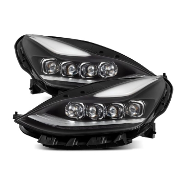Picture of AlphaRex 17-22 Tesla Model 3/20-23 Model Y NOVA-Series LED Proj Headlights Blk w/Actv Lgt & Seq.Sig