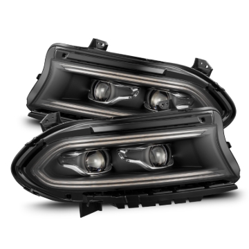 Picture of AlphaRex 15-23 Dodge Charger LUXX-Series LED Proj Headlights Black w/Activtn Lgt & Seq.Sig / SB DRL