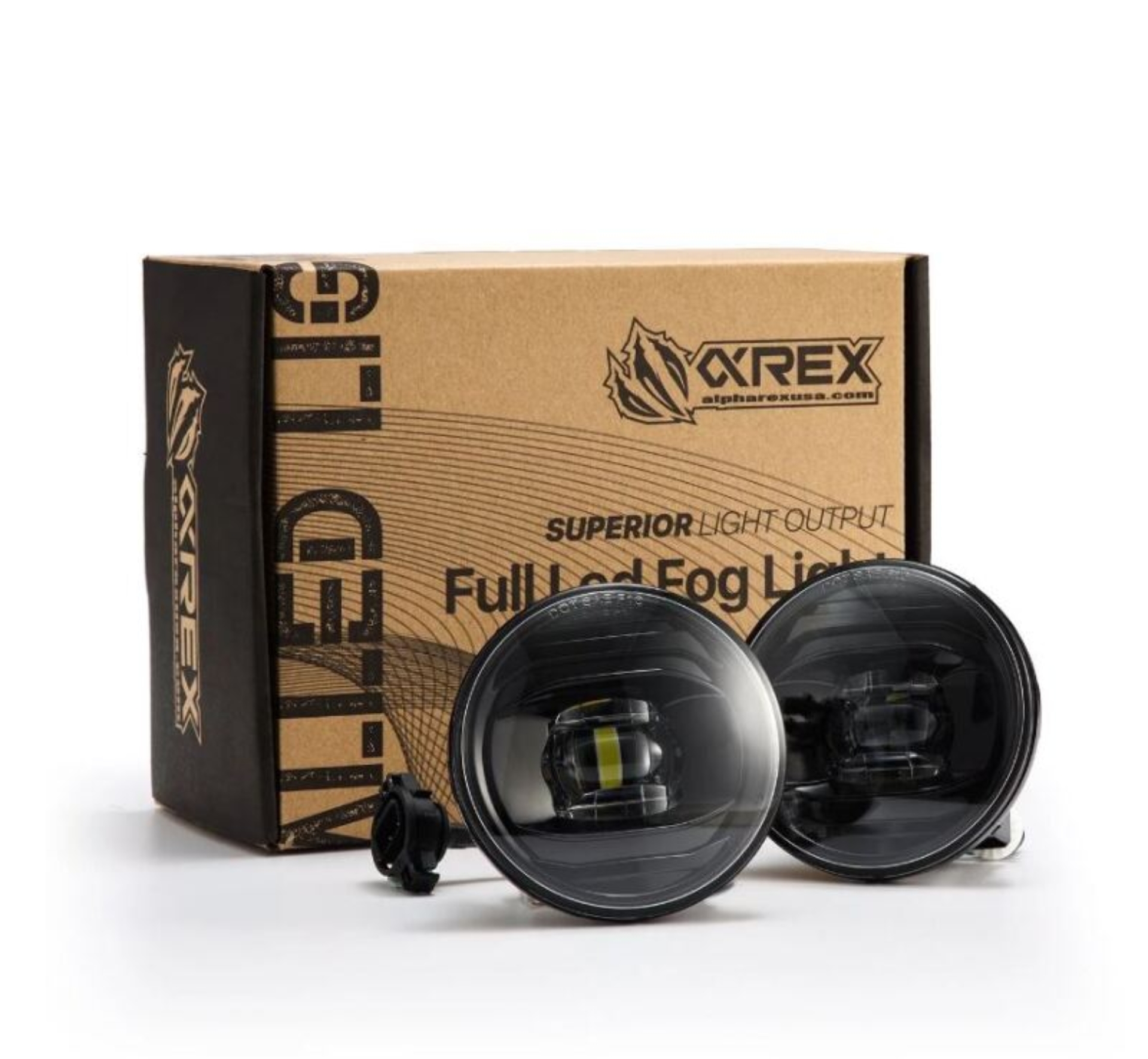 Picture of AlphaRex Universal Chevrolet/GMC/Pontiac DoubleTap Dual Color LED Projector Fog Lights - White/Amber