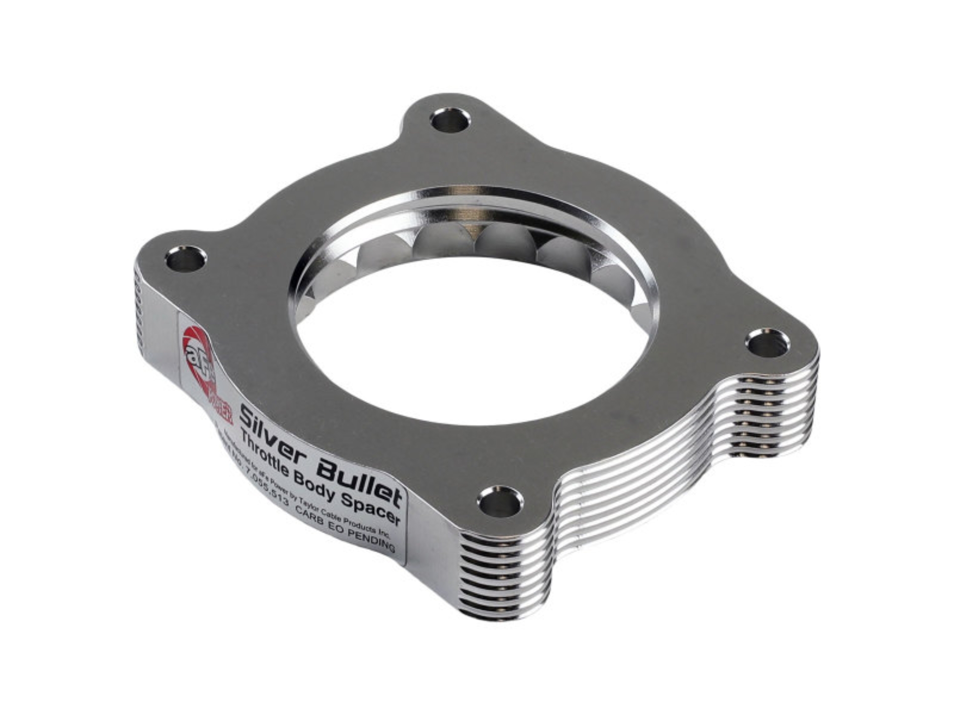 Picture of aFe 07-13 Chevrolet Silverado 1500/GMC Sierra 1500 Silver Bullet Throttle Body Spacer - Silver