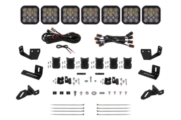 Picture of Diode Dynamics Prinsu/Sherpa Roof Racks- SS5 7-Pod CrossLink Mounting Kit Sport White Driving