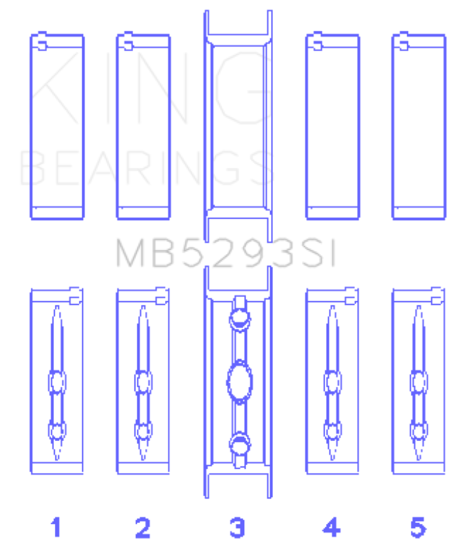 Picture of King GM 294/325/345/364CI 4.8/5.3/5.7/6.0L L20/LS1/LS2/LS4/LS6 (Size 040) Main Bearing Set