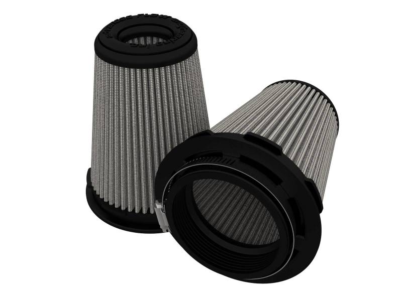 Picture of aFe MagnumFLOW Pro DRY S Air Filter 3-1/2in F x 5in B x 3-1/2in T x 6in H (Pair)