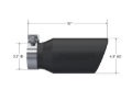 Picture of MBRP Universal Tip 4.5in OD / 3.2in Inlet / 10in Length / Angled Cut Rolled End - Black