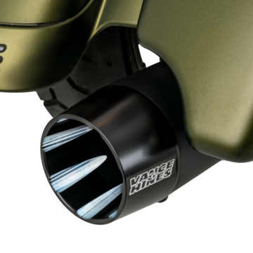 Picture of Vance & Hines 17-23 Harley Touring Models Blackbird 450 Slip-Ons - Black Contrast Finish End Caps