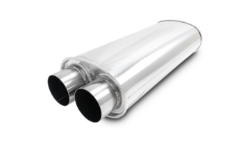 Picture of Vibrant Streetpower Oval Muffler 3.0in Dual Inlet/Outlet 18in Body Length