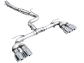 Picture of AWE Tuning MK8 Volkswagen Golf R 3in Track Edition Quad Exhaust - Chrome Silver Tips