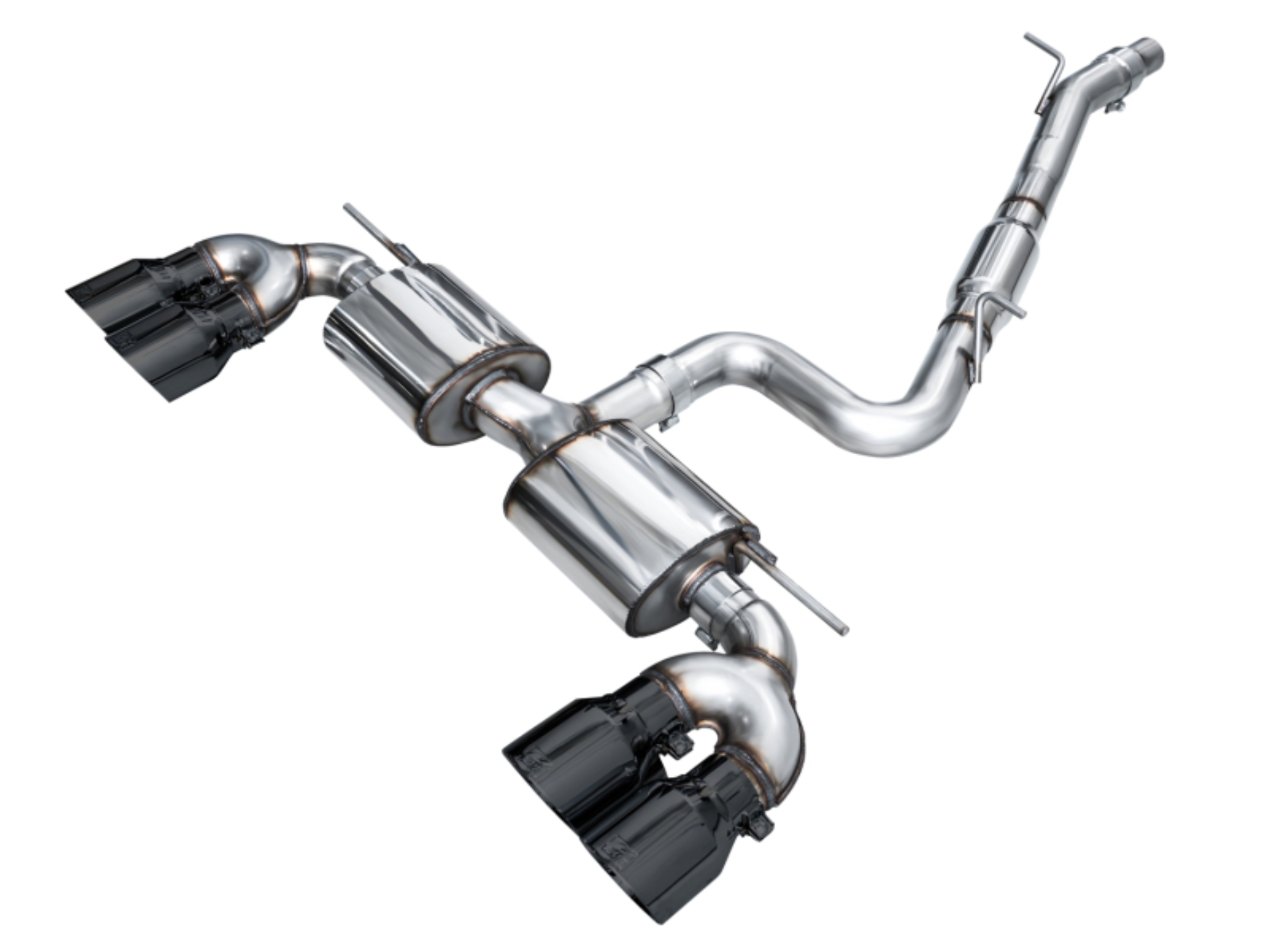 Picture of AWE Tuning MK8 Volkswagen Golf R 3in Touring Edition Quad Exhaust - Diamond Black Tips
