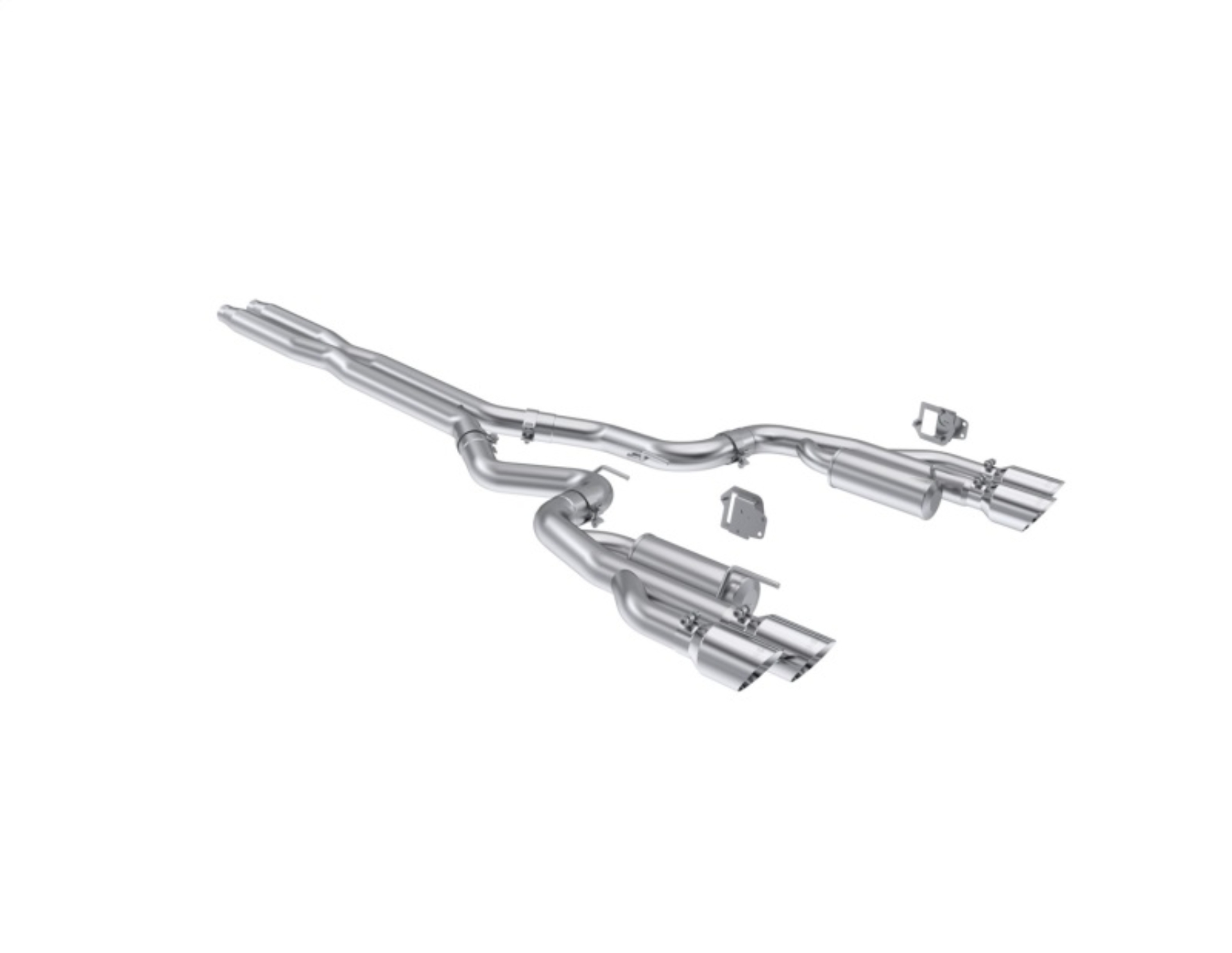 Picture of MBRP 2024+ Ford Mustang 5.0L Alum. SS 3in Cat-Back Dual Split Exhaust w/ Quad Tips (Valve Delete)
