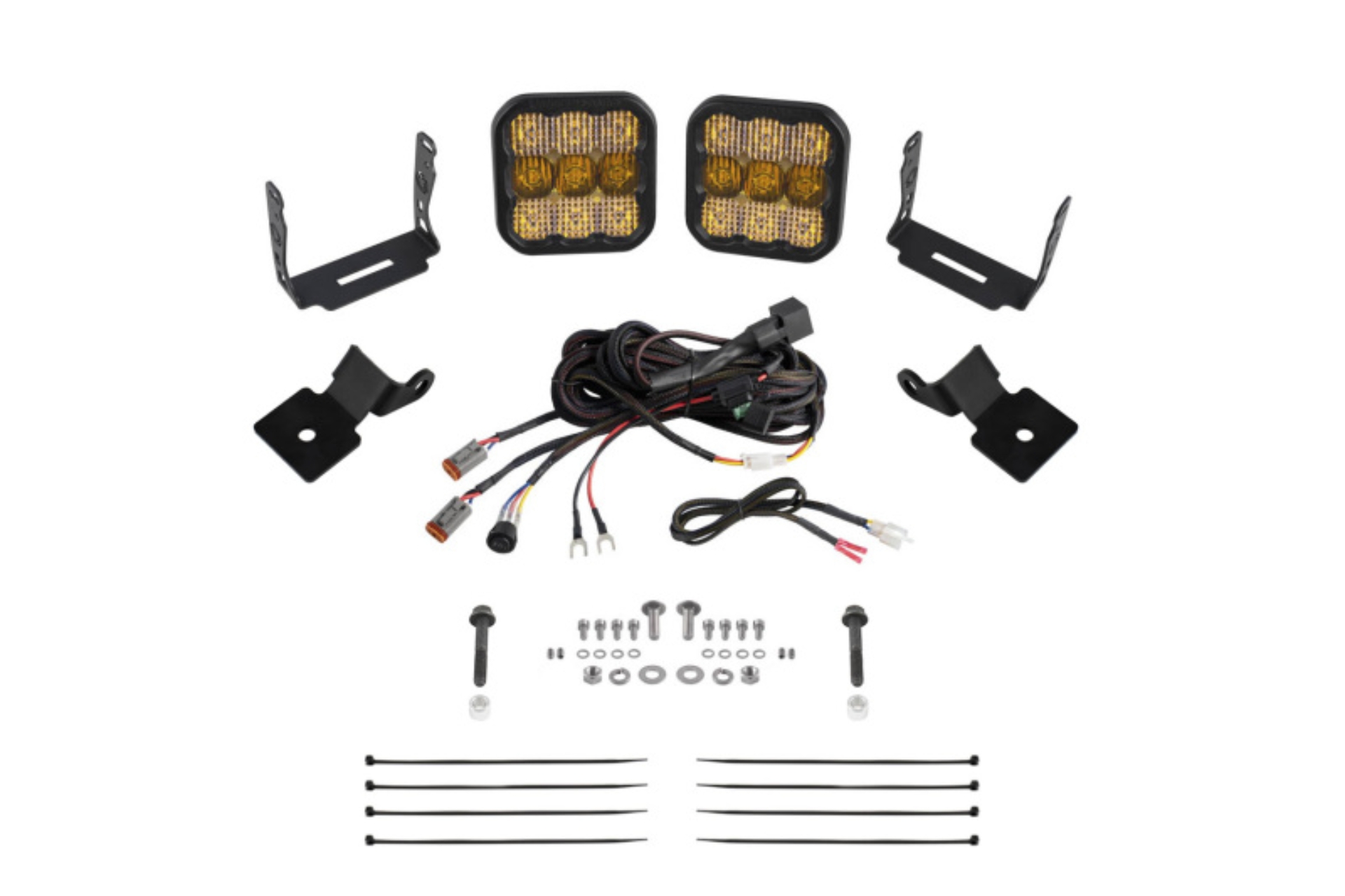 Picture of Diode Dynamics 14-18 Polaris RZR XP Stage Series SS5 A-Pillar Pod Kit - Sport Yellow Combo