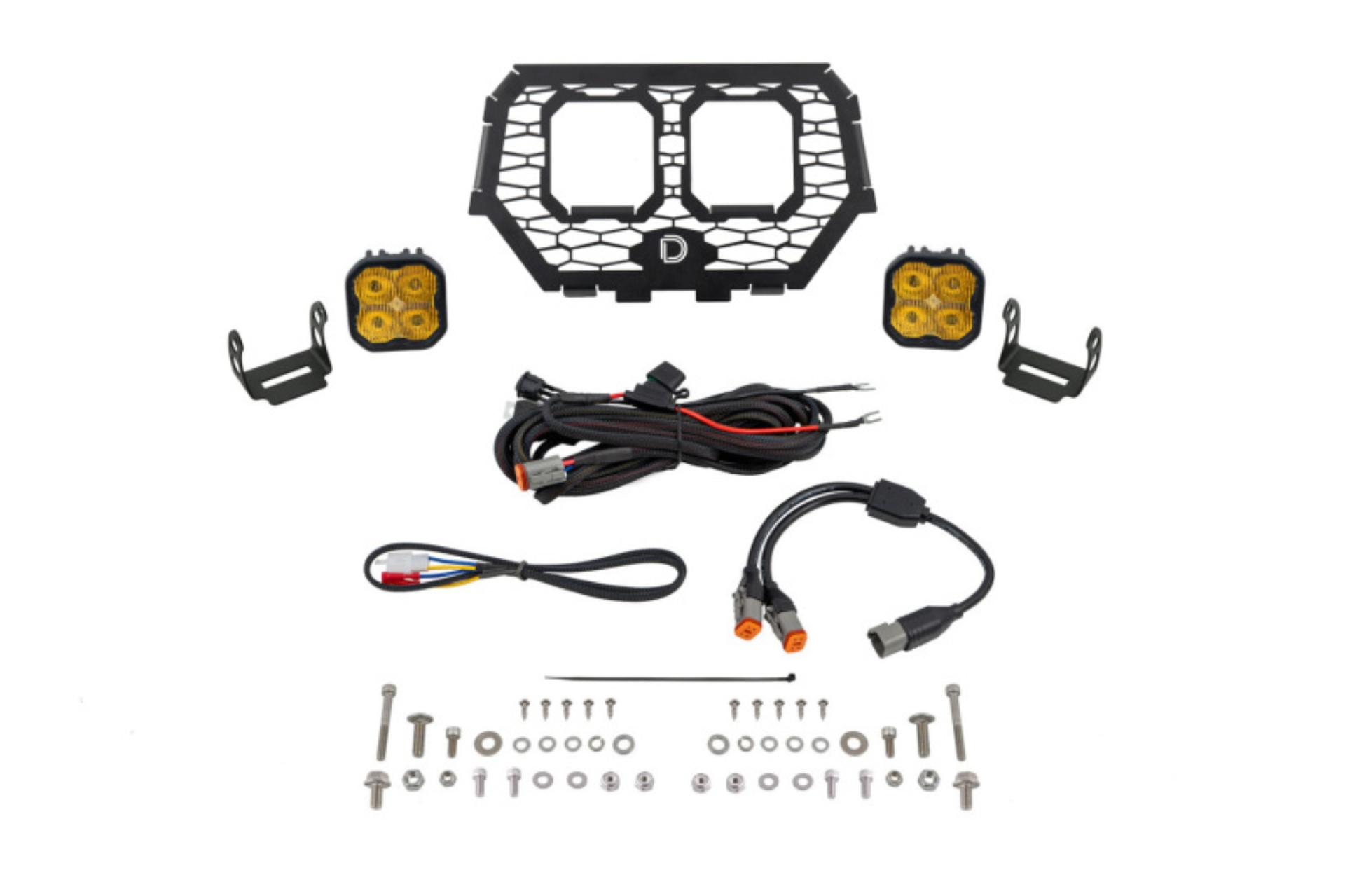 Picture of Diode Dynamics 14-18 Polaris RZR XP Stage Series LED Grille Kit - Sport Yellow Fog