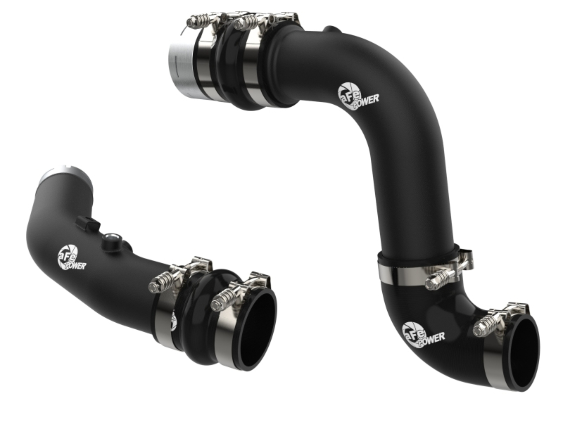 Picture of aFe 23-24 Ford F250/F350 Super Duty V8-6.7L BladeRunner 3 In. Aluminum Hot and Cold Charge Pipe- BLK