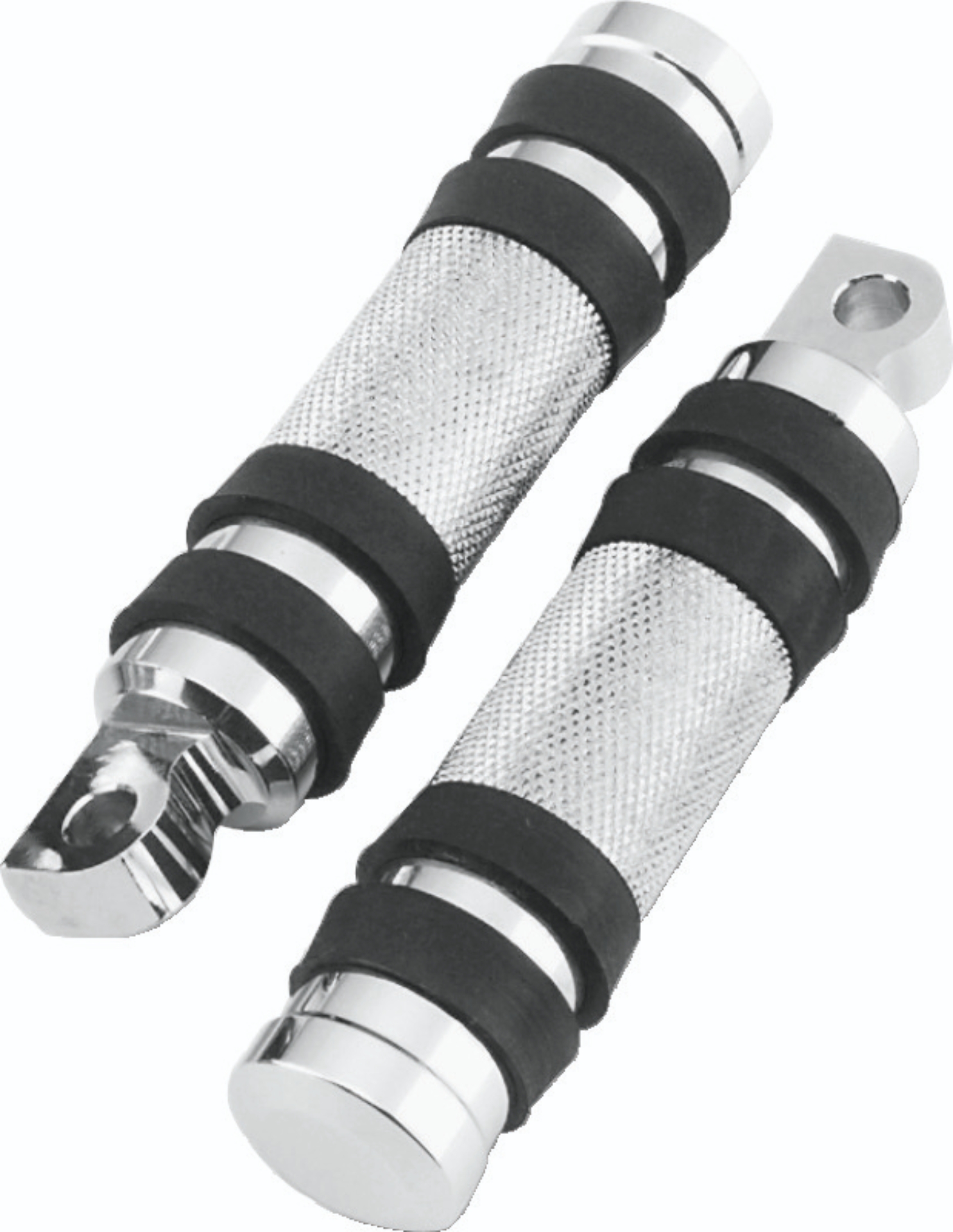 Picture of Bikers Choice Big Twin & XL Chrome Knurled Male Mount Footpegs W/Rubber Bands Pr.
