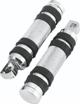 Picture of Bikers Choice Big Twin & XL Chrome Knurled Male Mount Footpegs W/Rubber Bands Pr.
