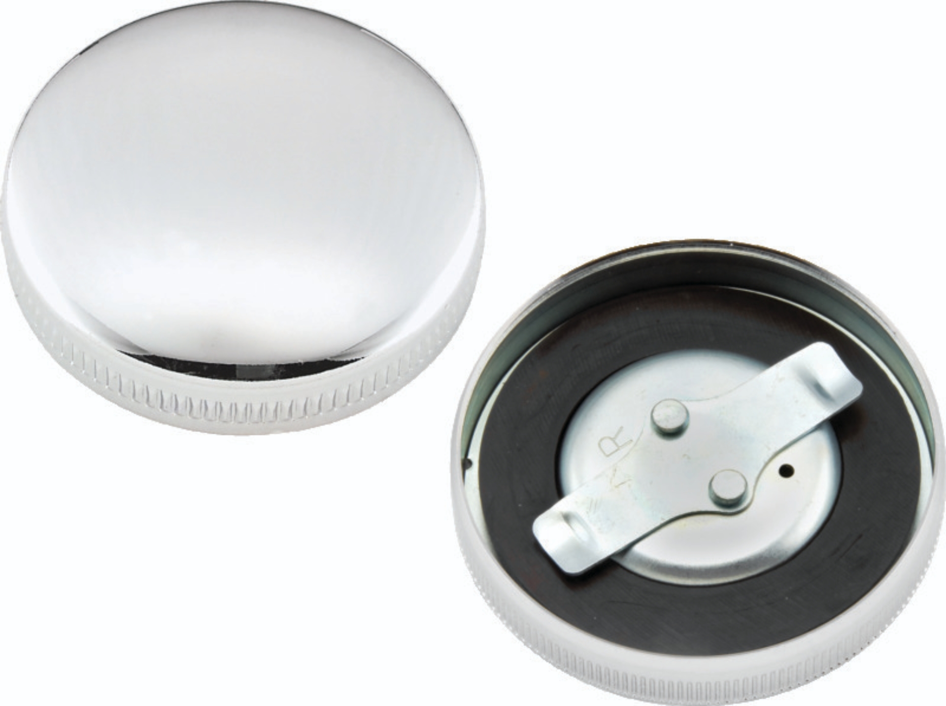 Picture of Bikers Choice 36-E73 Chrome Early Vented Gas Cap Single & Fatbob Tank Right Side Repl H-D 61103-36
