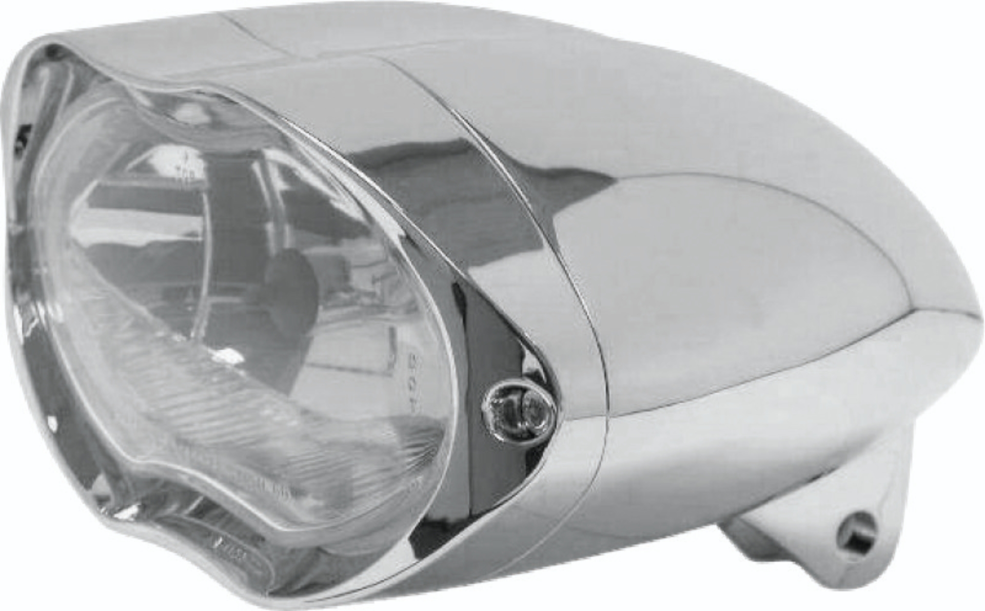Picture of Bikers Choice Chrome Sunray Headlight Bottom Mount Universal Custom 55/60W H4