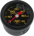 Picture of Bikers Choice 0-60 PSI Oil Pressure Gauge Black Face Black Bezel Liquid Filled Universal Custom