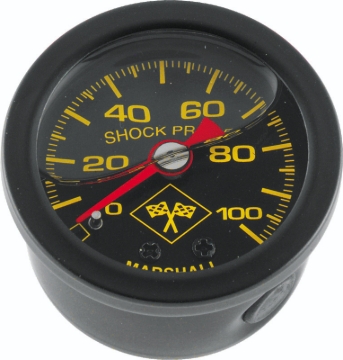 Picture of Bikers Choice 0-100 PSI Oil Pressure Gauge Black Face Black Bezel Liquid Filled Universal Custom