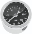 Picture of Bikers Choice 0-100 PSI Oil Pressure Gauge Carbon Face Stainless Bezel Liquid Filled Univ Custom