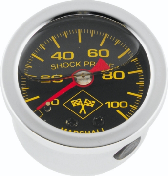 Picture of Bikers Choice 0-100 PSI Oil Pressure Gauge Black Face Stainless Bezel Liquid Filled Universal Custom