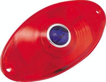 Picture of Bikers Choice Replacement Red Cat Eye Taillight Lens With Blue Dot Custom