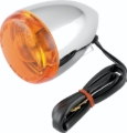 Picture of Bikers Choice Chrome Bullet Front Turn Signal Amber Lens Single Filament Replaces H-D 68885-00