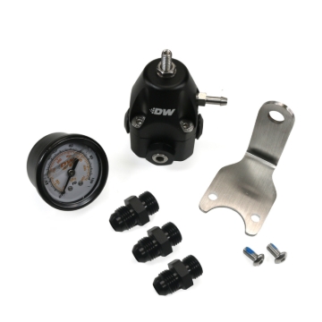 Picture of DeatschWerks DWR1000C AFPR + Pressure Gauge + 6AN Fittings - Anodized Black