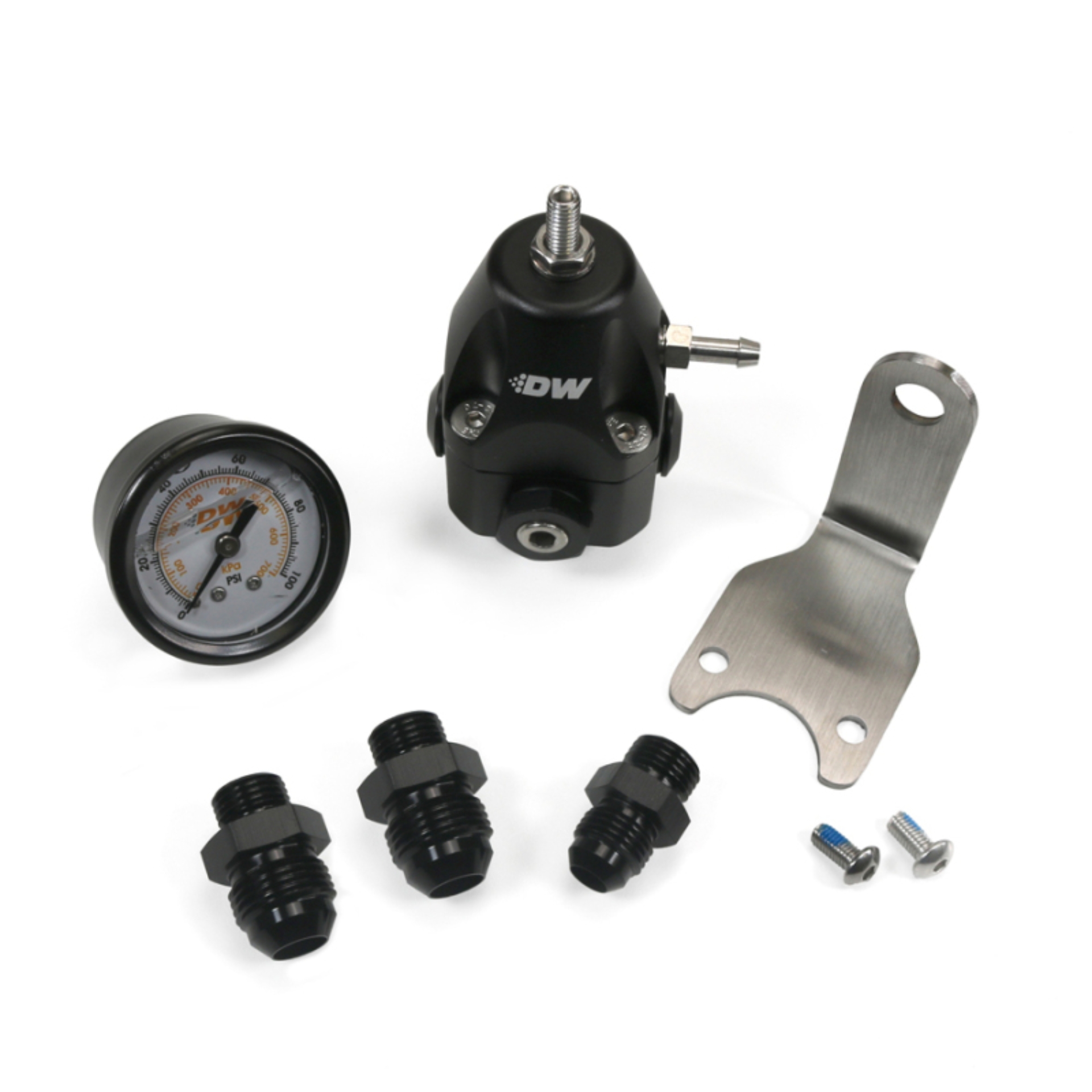 Picture of DeatschWerks DWR1000C AFPR + Pressure Gauge + 6AN & 8AN fittings - Anodized Black