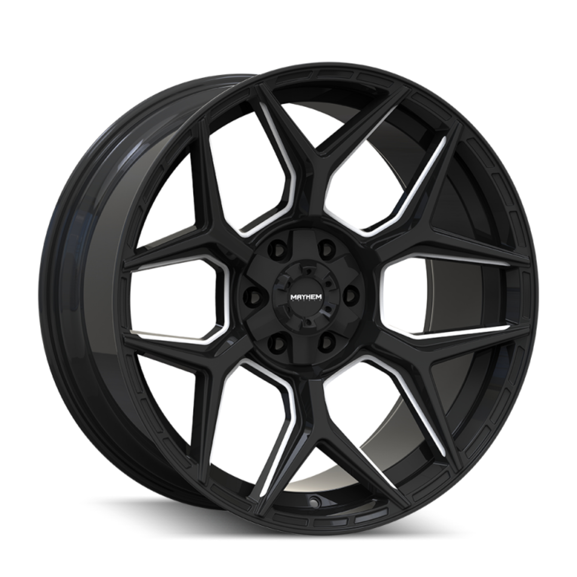 Picture of Mayhem Vanquish 8119 20X9 / 6x135/6x139.7 / 0mm Offset / 106.1mm Hub - Gloss Black Milled