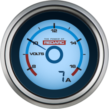 Picture of REDARC Single Battery Voltage Gauge w/Optional Current Display - 52mm