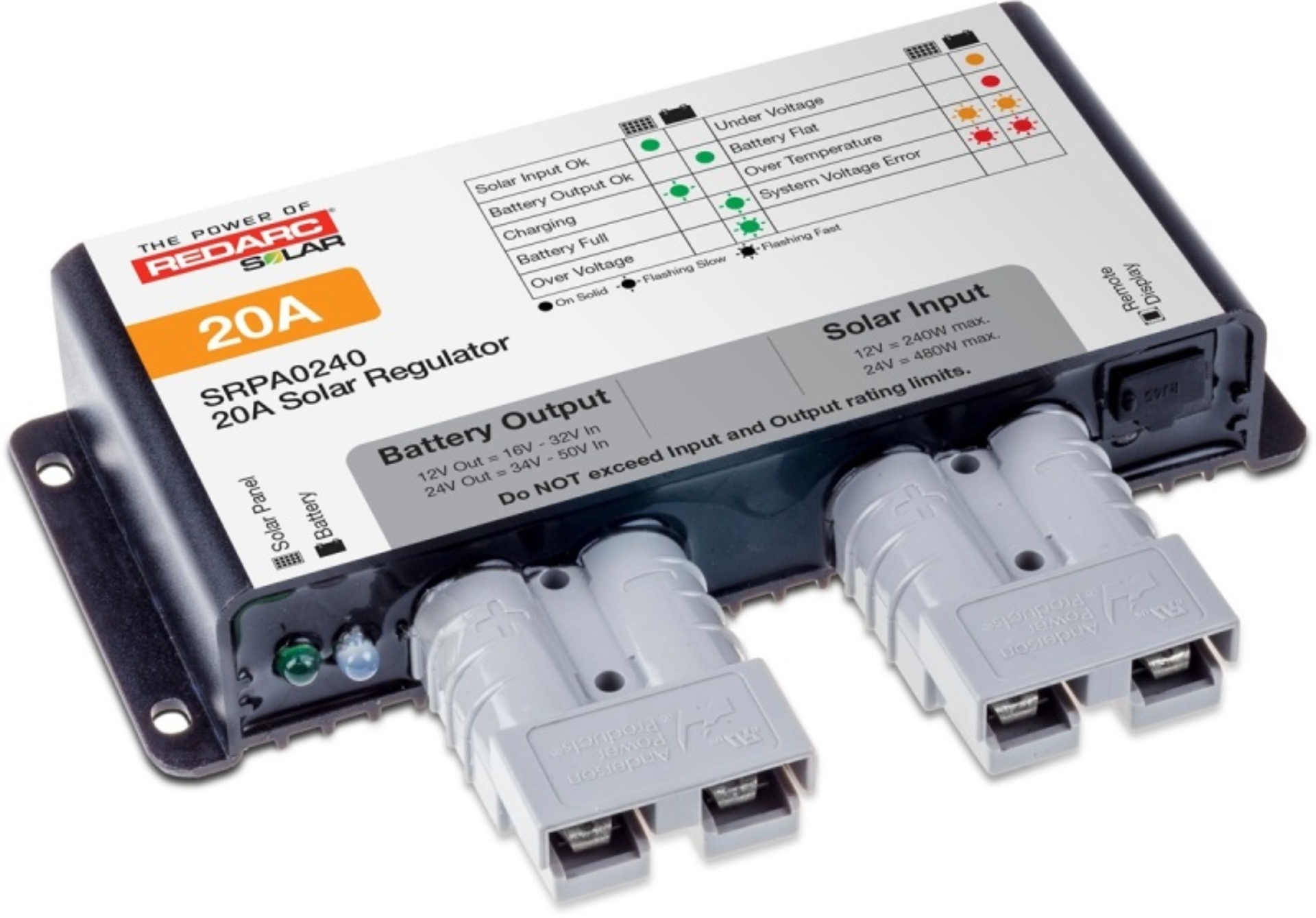 Picture of REDARC Solar Regulator w/Anderson Connect - 20A