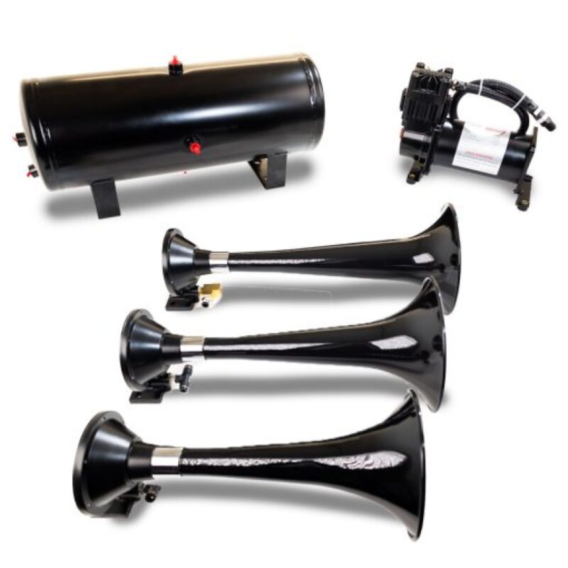 Picture of Kleinn Triple Black Horn Kit w/150 PSI Waterproof 3.0 gal Air Tank