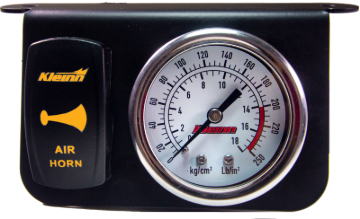 Picture of Kleinn Panel Mounted 160 PSI Gauge w/ an Illuminated AMBER Momentary Rocker Switch