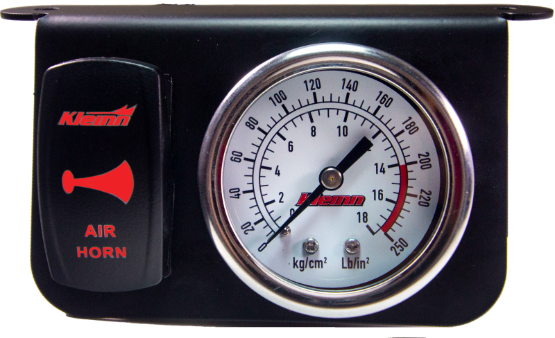 Picture of Kleinn Panel Mounted 160 PSI Gauge w/ an Illuminated RED Momentary Rocker Switch