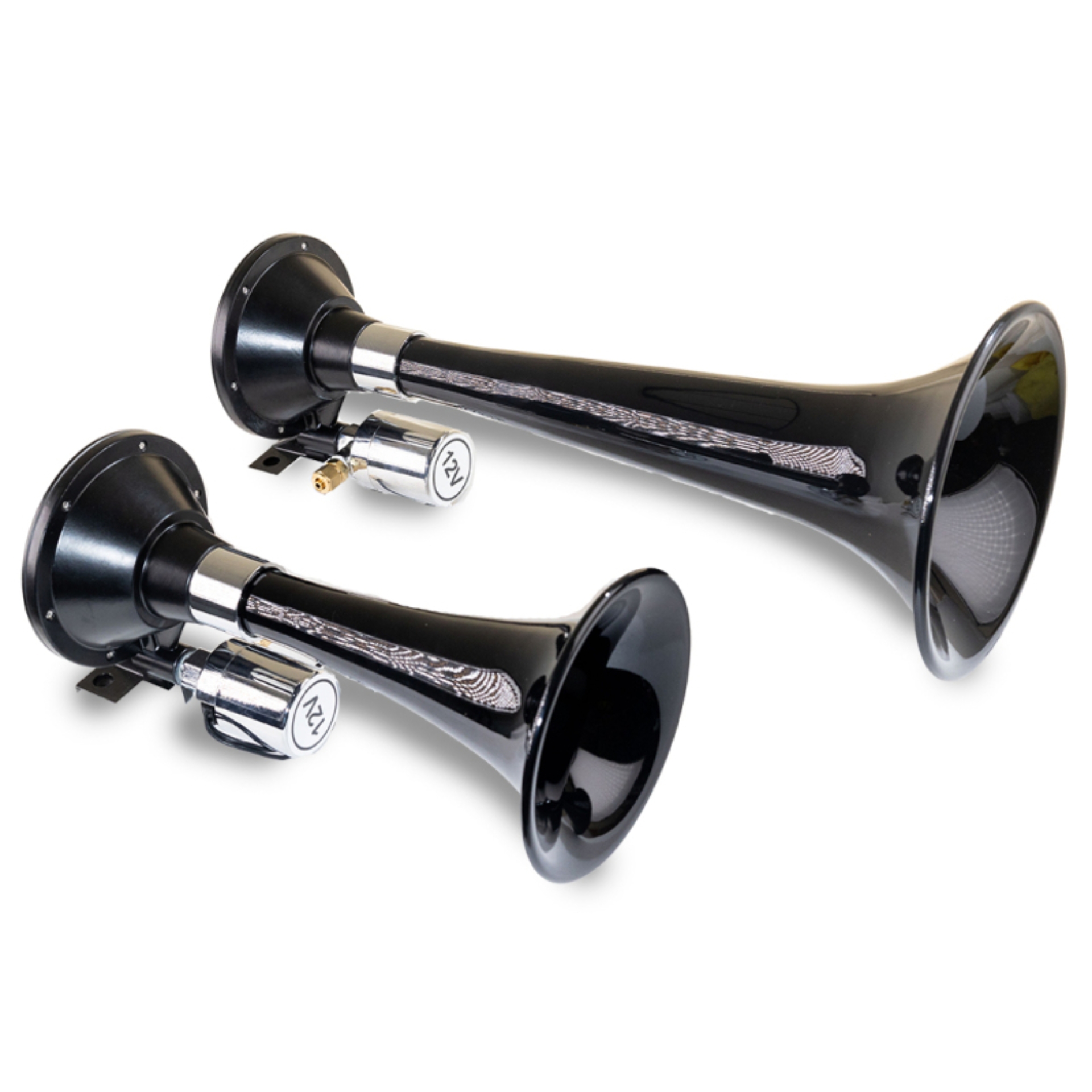Picture of Kleinn Black Dual Horn/ 13In/8In - High Impact ABS Trumpet/ Zinc Alloy Base